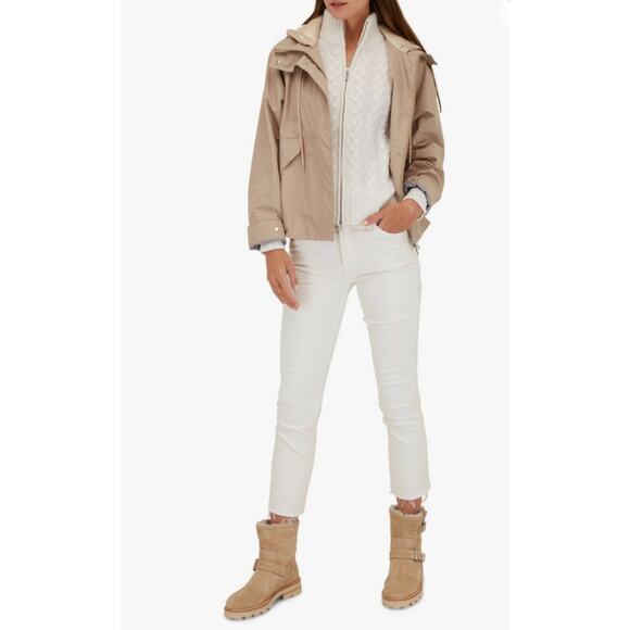 Mother The Mid Rise Dazzler Crop Fray Jean Cream Puffs Size 28 6 US NWOT Raw Hem - Picture 1 of 15